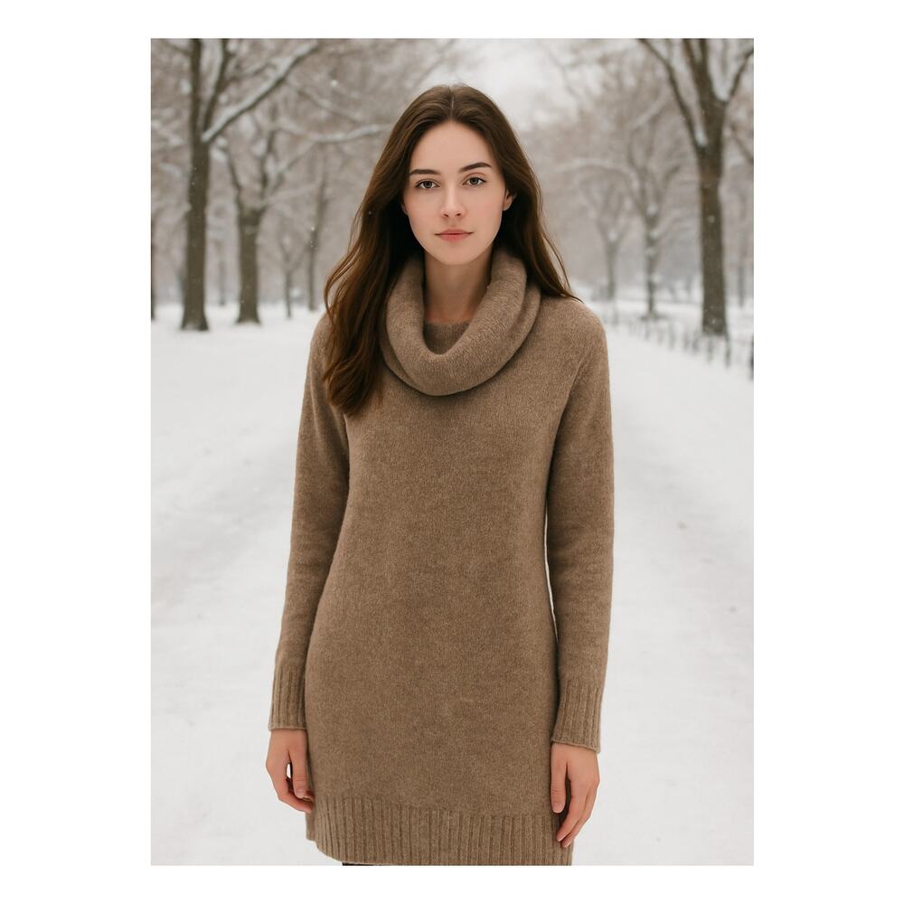 Anthropologie Dress Sonoran Cowl Neck SZM Long Sleeve Wool Blend Midi Sweater